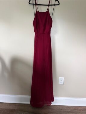 Lulu's Burgundy Spaghetti-Strap Maxi Dress